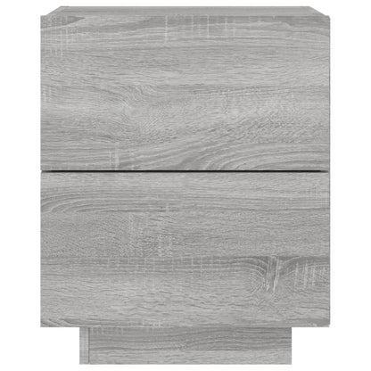 Grey Sonoma LED Bedside Cabinet - Engineered Wood Elegance