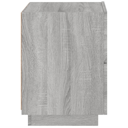 Grey Sonoma Bedside Cabinets with LED Lights, Set of 2