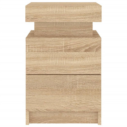 Sonoma Oak Bedside Cabinets with LED Lights - Set of 2 (35x39x55 cm)