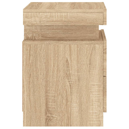 Sonoma Oak Bedside Cabinets with LED Lights - Set of 2 (35x39x55 cm)