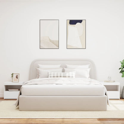 White LED Bedside Cabinets Set of 2 - 50x40x45 cm Modern Design