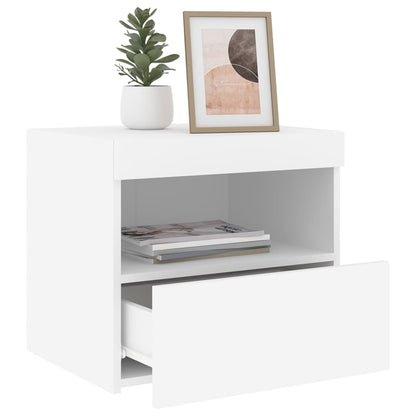 White LED Bedside Cabinets Set of 2 - 50x40x45 cm Modern Design