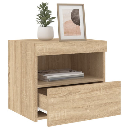 Sonoma Oak LED Bedside Cabinets Set of 2 - 50x40x45 cm