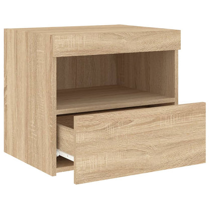 Sonoma Oak LED Bedside Cabinets Set of 2 - 50x40x45 cm