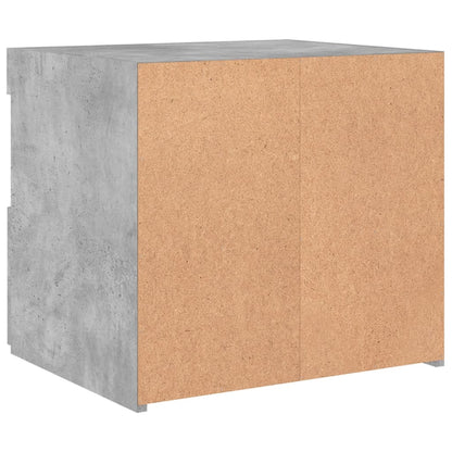 Concrete Grey Bedside Cabinet with LED Lights - 50x40x45 cm