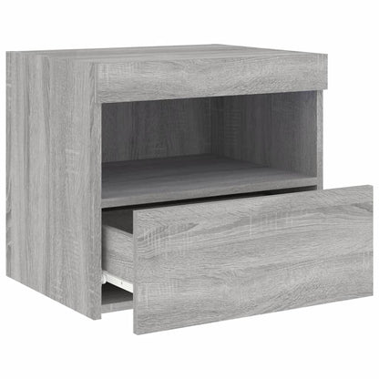 Grey Sonoma Bedside Cabinets with LED Lights - Set of 2, 50x40x45 cm