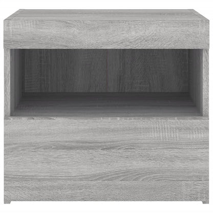 Grey Sonoma Bedside Cabinets with LED Lights - Set of 2, 50x40x45 cm