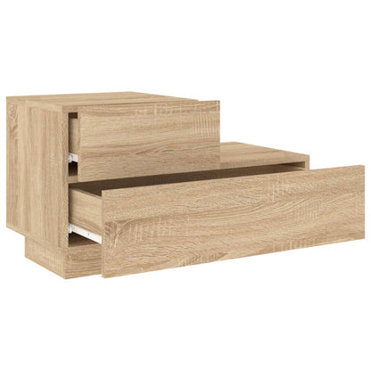 Sonoma Oak Bedside Cabinet with LED Lights - 70x36x40.5 cm