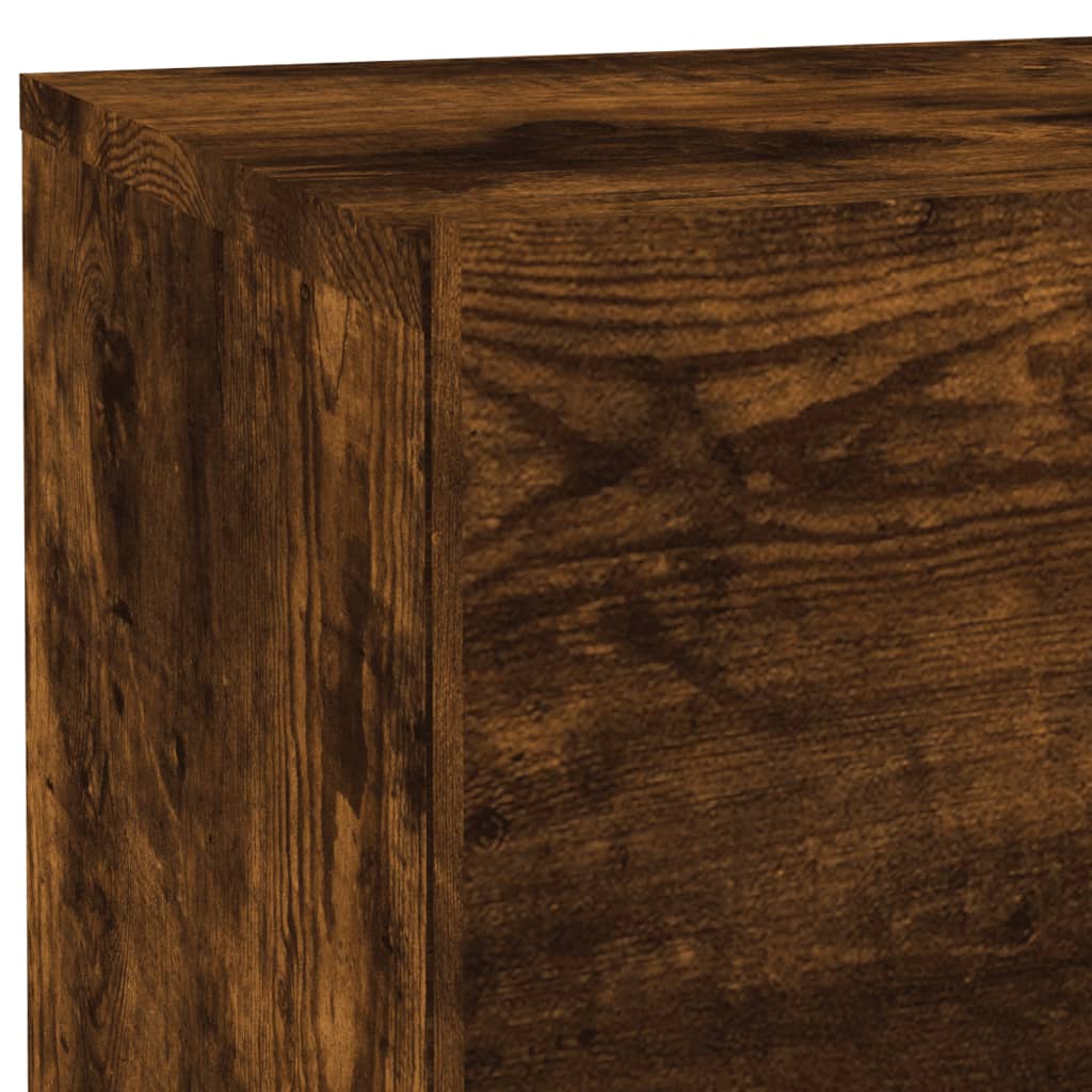 Smoked Oak Bedside Cabinet with LED Lights, 70x36x40.5 cm