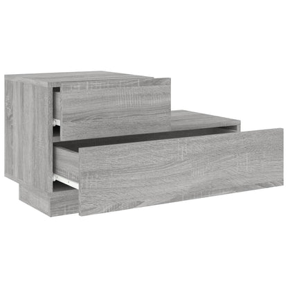 Grey Sonoma Bedside Cabinet with LED Lights, 70x36x40.5 cm