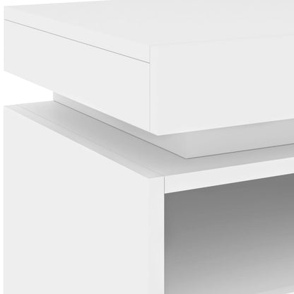 White LED Bedside Cabinets - Set of 2, 40x39x48.5 cm, Stylish & Functional
