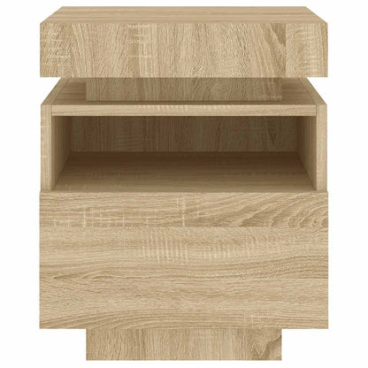 Sonoma Oak Bedside Cabinet with LED Lights, 40x39x48.5 cm