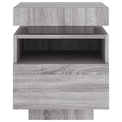 Set of 2 Grey Sonoma Bedside Cabinets with LED Lights - 40x39x48.5cm