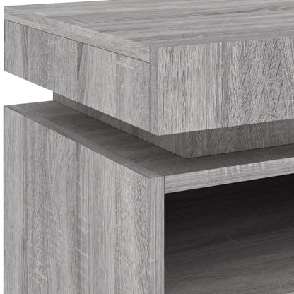 Set of 2 Grey Sonoma Bedside Cabinets with LED Lights - 40x39x48.5cm