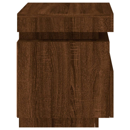 LED Bedside Cabinet Brown Oak 40x39x48.5 cm - Stylish Nightstand