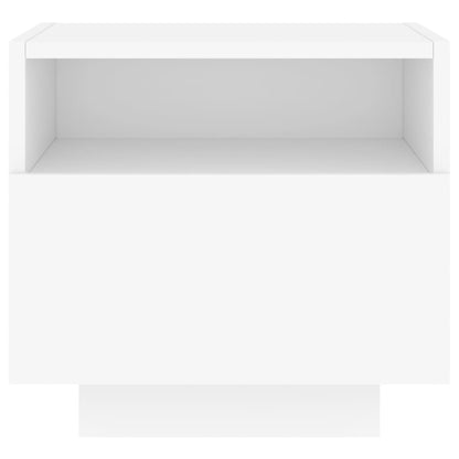LED Bedside Cabinets 2pcs - White, 40x39x37 cm Modern Design