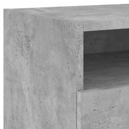 LED Bedside Cabinets 2pcs - Concrete Grey, 40x39x37 cm