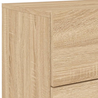 Sonoma Oak Wall-Mounted Bedside Cabinet with LED Lights