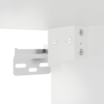 Sleek White Wall-Mounted Bedside Cabinet with LED Lights