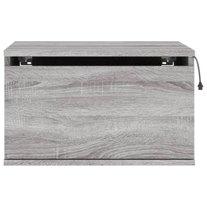 Grey Sonoma Wall-Mounted Bedside Cabinet with LED Lights