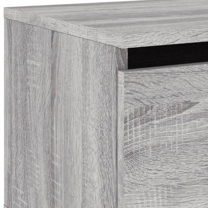 Grey Sonoma Wall-mounted Bedside Cabinets, 2 pcs with LED Lights