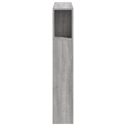 LED Headboard Grey Sonoma, Engineered Wood 100x18.5x103.5 cm