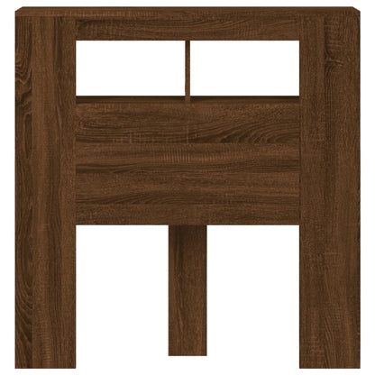 LED Headboard Brown Oak Engineered Wood 100x18.5x103.5 cm