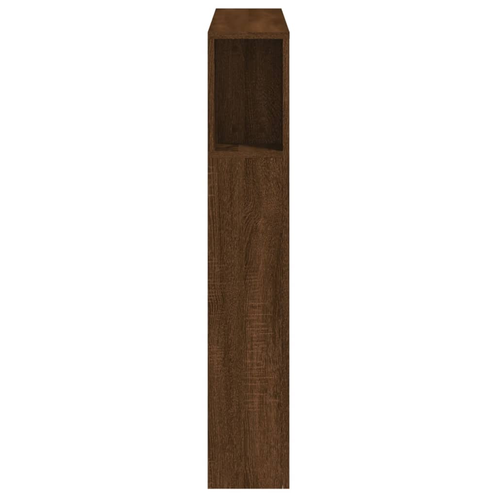 LED Headboard Brown Oak Engineered Wood 100x18.5x103.5 cm