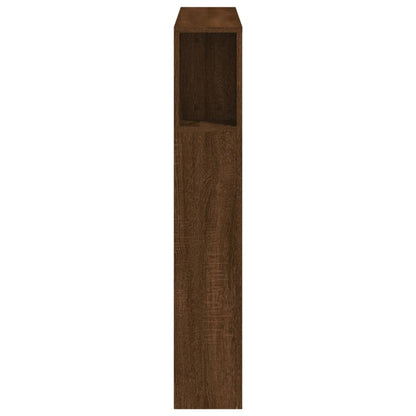LED Headboard Brown Oak Engineered Wood 100x18.5x103.5 cm