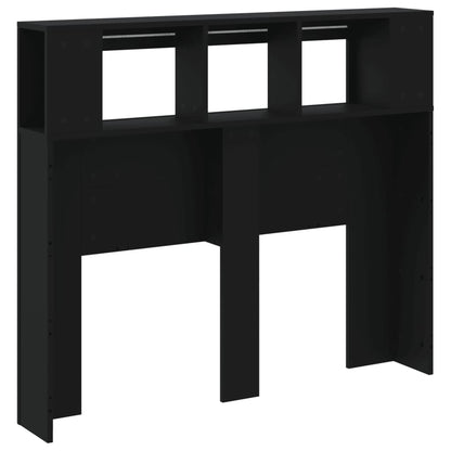 LED Headboard Black Engineered Wood 120x18.5x103.5 cm