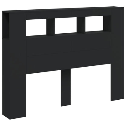 Black LED Headboard - 140x18.5x103.5 cm - Engineered Wood