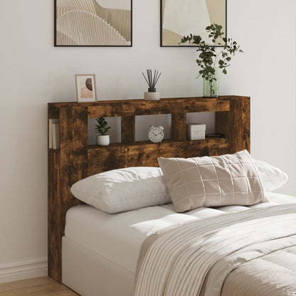 Smoked Oak LED Headboard 140x18.5x103.5 cm - Engineered Wood