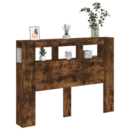 Smoked Oak LED Headboard 140x18.5x103.5 cm - Engineered Wood