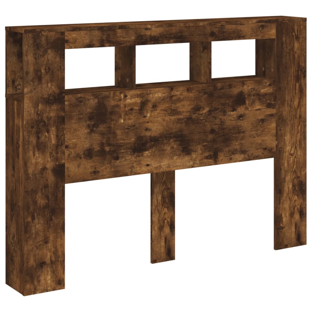 Smoked Oak LED Headboard 140x18.5x103.5 cm - Engineered Wood
