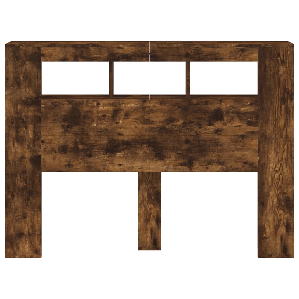 Smoked Oak LED Headboard 140x18.5x103.5 cm - Engineered Wood
