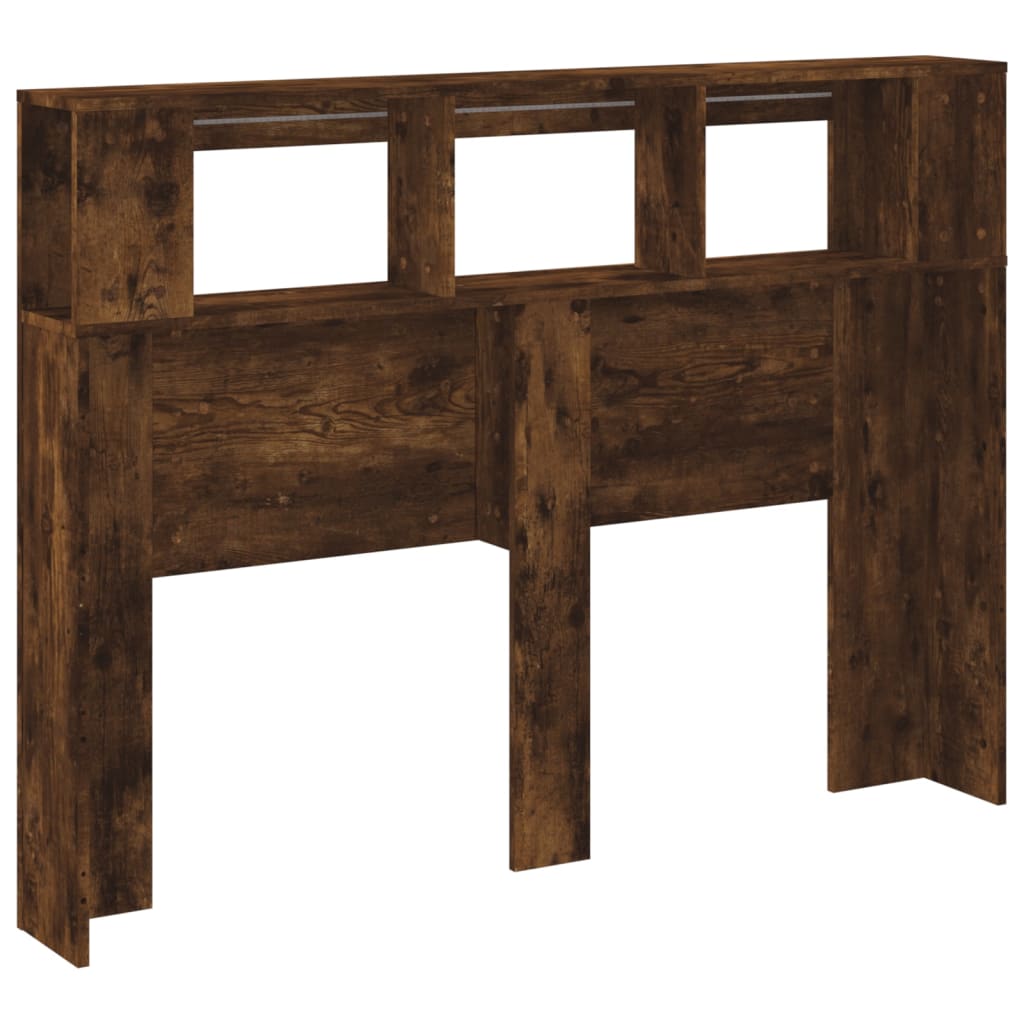 Smoked Oak LED Headboard 140x18.5x103.5 cm - Engineered Wood