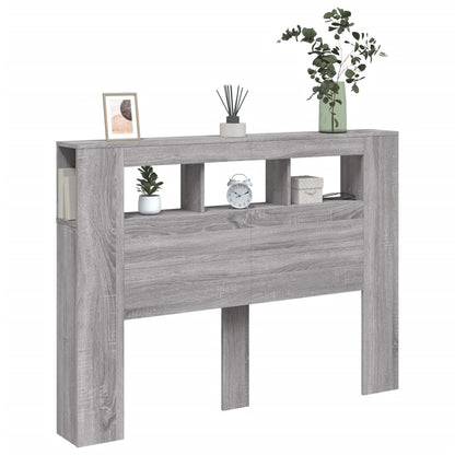Grey Sonoma LED Headboard in Engineered Wood - 140x18.5x103.5 cm