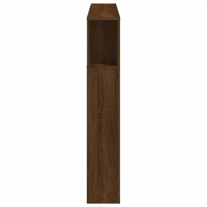 Brown Oak LED Headboard - Engineered Wood, 140x18.5x103.5 cm