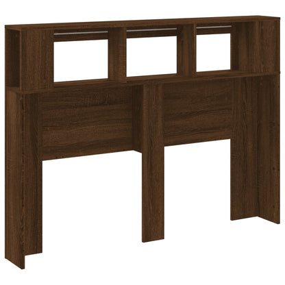 Brown Oak LED Headboard - Engineered Wood, 140x18.5x103.5 cm