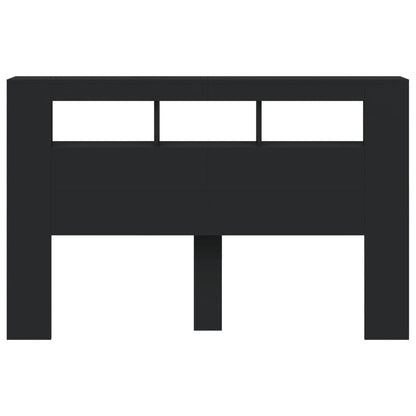 Black LED Headboard, Engineered Wood, 160x18.5x103.5 cm