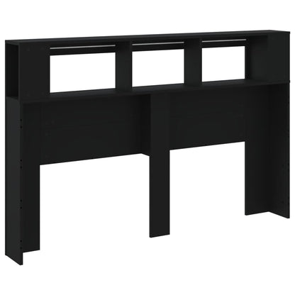 Black LED Headboard, Engineered Wood, 160x18.5x103.5 cm