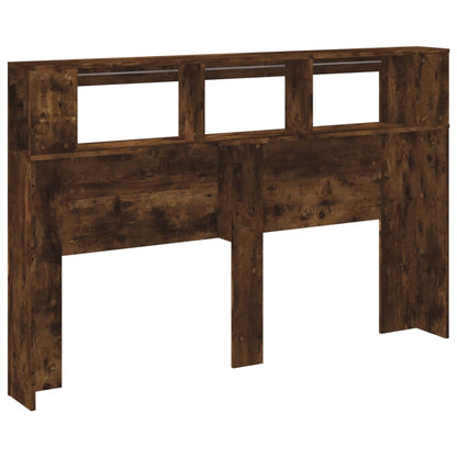 Smoked Oak LED Headboard, Engineered Wood, 160x18.5x103.5 cm