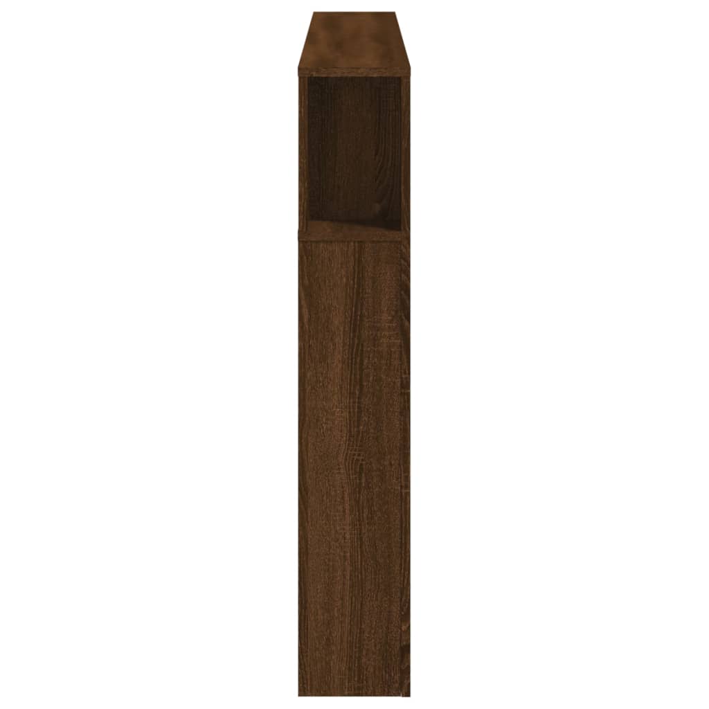 Brown Oak LED Headboard, Engineered Wood, 160x18.5x103.5 cm