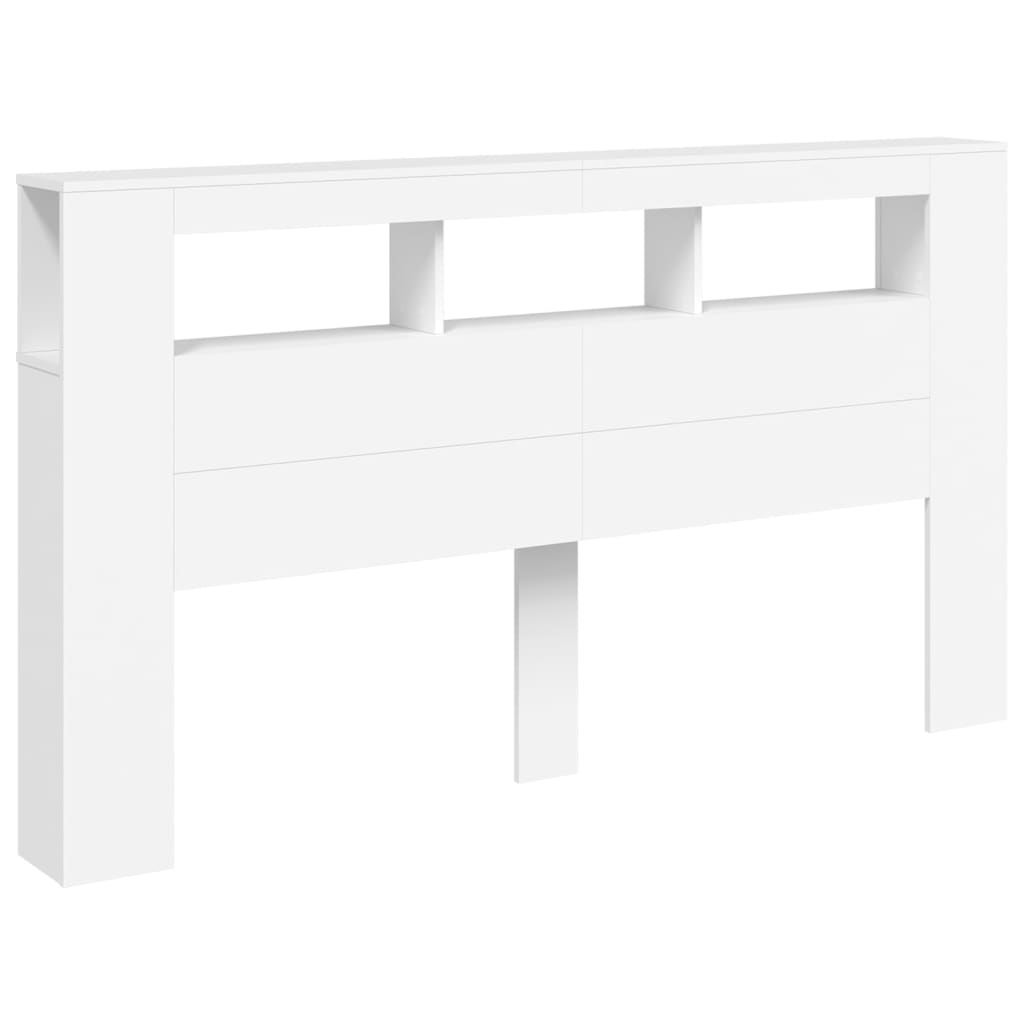 White LED Headboard 180x18.5x103.5 cm - Engineered Wood Beauty