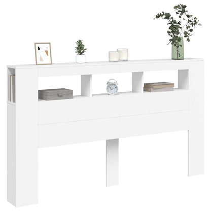 White LED Headboard 180x18.5x103.5 cm - Engineered Wood Beauty