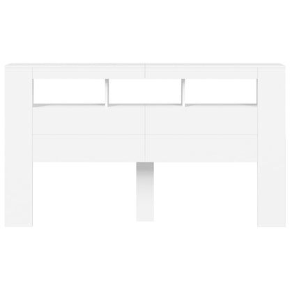 White LED Headboard 180x18.5x103.5 cm - Engineered Wood Beauty