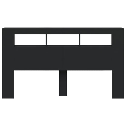 Sleek Black LED Headboard 180x18.5x103.5 cm - Engineered Wood