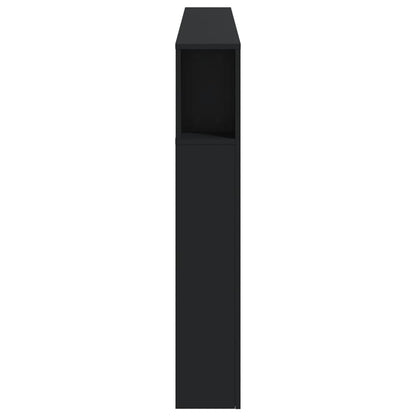 Sleek Black LED Headboard 180x18.5x103.5 cm - Engineered Wood