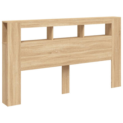 LED Headboard in Sonoma Oak, Engineered Wood, 180x18.5x103.5 cm