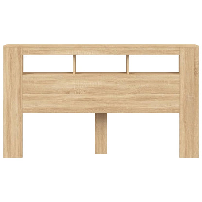LED Headboard in Sonoma Oak, Engineered Wood, 180x18.5x103.5 cm